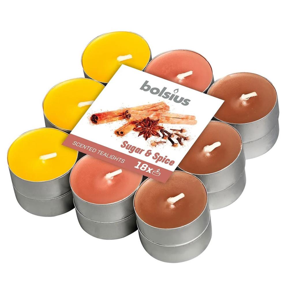 Bolsius Sugar & Spice 4 Hour Tealights (Pack of 18) £4.94